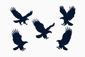Obraz premium Flying eagle silhouette collection