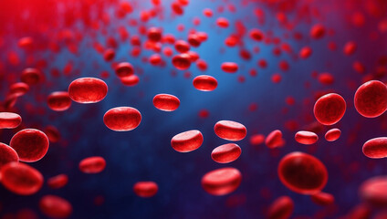 Illustrative Medical Background of Red Blood Cells Representing Health and Wellness