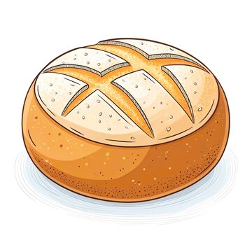 round bread loaf with cross cuts clip art preview