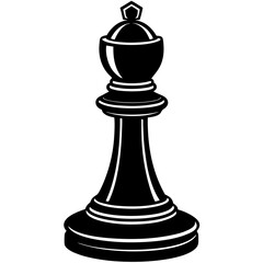 Black-and-White Chess Pawn Vector Illustration