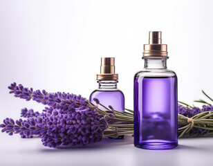 nuture  lavender oil big bottle in the white background studio shot