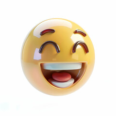 Cheerful Yellow Emoji with Big Smile and Playful Expression