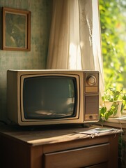 photo of old tv side view