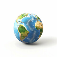 Fototapeta premium Realistic 3D Earth Globe Model With Vibrant North And South America