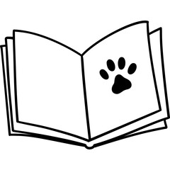 Cat and Paw Print on the Book