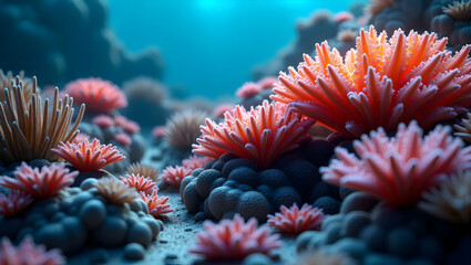 Vibrant Underwater Coral Reef Close-up