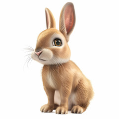 Obraz premium Cute and Playful Rabbit Character in Soft Cartoon Style Illustration