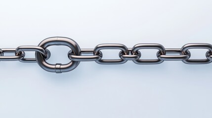 Obraz premium A metallic chain link showcasing strength and connectivity.