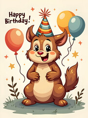 Fototapeta premium Birthday party invitation cover design