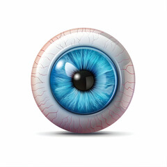 Realistic Human Eye Illustration with Vibrant Blue Iris and Details