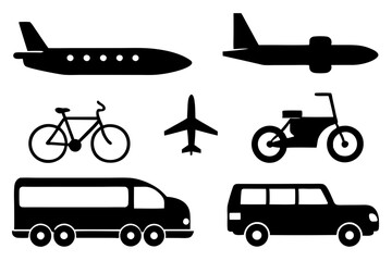 transportation icons set