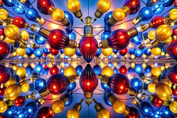 Futuristic Christmas Lights Abstract Reflection