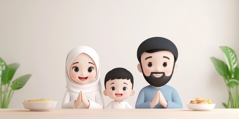 A cheerful family of three expresses joy and togetherness in a cozy setting.