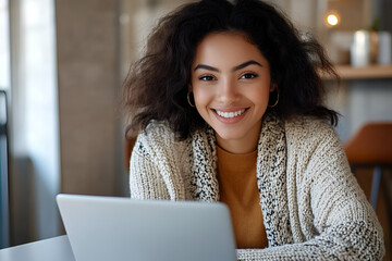 woman working on laptop