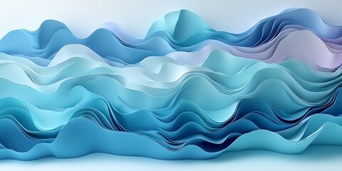 Abstract blue wave landscape.