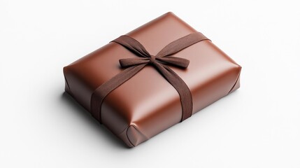 Obraz premium Wrapped Chocolate Box with Ribbon. Generative AI