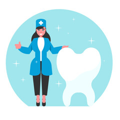 dentist standing with healthy tooth
