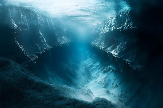 Underwater Mountain Canyon