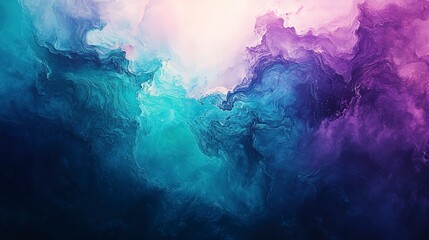 Abstract gradient with teal and purple hues, softly glowing and blending, creating a calming and vibrant ambiance