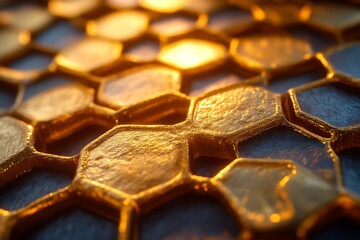 Golden Hexagonal Pattern Abstract Background Design