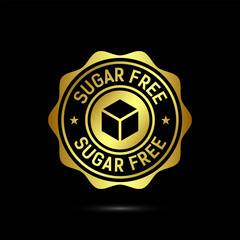 Sugar free icon badge label or sticker. Diabetic icon. No sugar symbol for food packaging