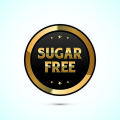 Sugar free icon badge label or sticker. Diabetic icon. No sugar symbol for food packaging