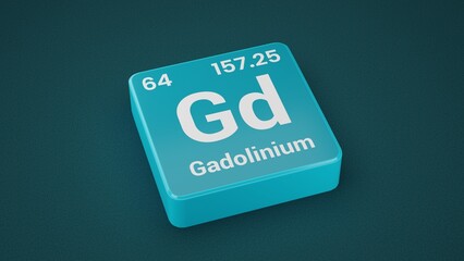Gadolinium element on the Periodic table. 64th Element of the Periodic table elements