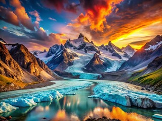 Obraz premium Majestic Glacier Mountain Scenery