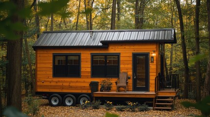 Efficiently designed tiny home with loft and modern kitchen