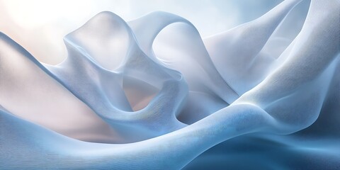 Obraz premium Abstract flowing light blue fabric texture background.