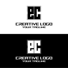 Obraz premium creative letter logo ec desain vektors