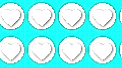 Pixel art Heart. Computer generated