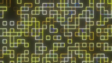 Obraz premium Digital neon blocks lines. Computer generated