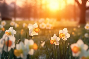 background flowers on the field