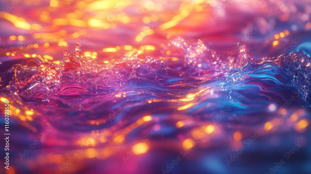 Aufkleber a cascade of liquid droplets forming abstract patterns,