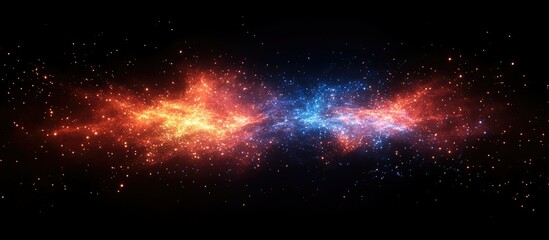 Obraz premium Cosmic Collision: A Celestial Dance of Fire and Ice