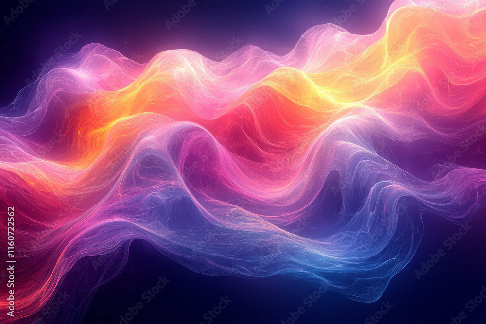 Aufkleber a rhythmic pattern of colorful waves cascading endlessly,