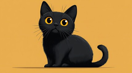 A cat illustration isolated on a background, perfect for posters, postcards, or printing