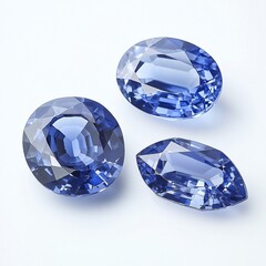 Fototapeta premium Exquisite Blue Sapphires in Oval, Marquise, and Cushion Cuts with Deep Color and Sparkling Clarity