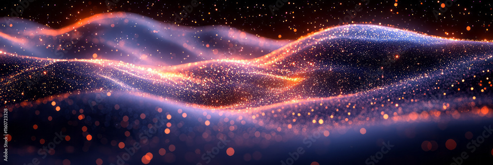 Aufkleber dynamic purple waves moving in rhythmic patterns,