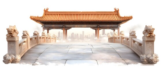 A bridge with a city in the background © SJarkCube