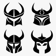 Viking Helmet silhouette Bundle Vector Designs.