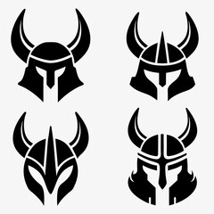 Viking Helmet silhouette Bundle Vector Designs.