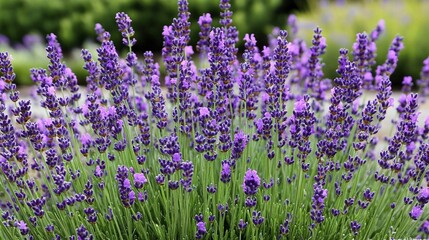 Fototapeta premium Lavender Flowers Growing in Field.