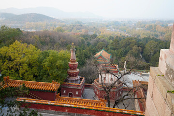 Tibetan architecture in the Four Great Regions of Summer Palace in Beijing.