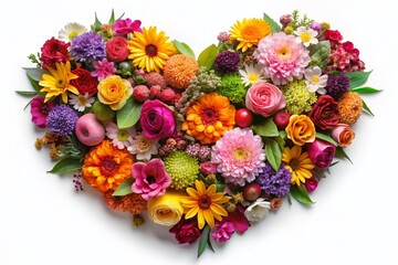 Stunning Floral Heart, Nature's Embrace,  Flower Heart Art