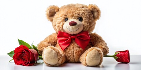 Teddy Bear Valentine's Day Gift Red Rose