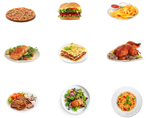 Set of Fast Food with Transparent Background – High-Quality Isolated Graphics