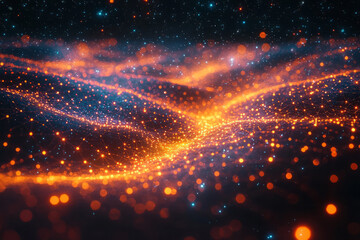 Obraz premium A glowing web of interconnected ideas floating in space,