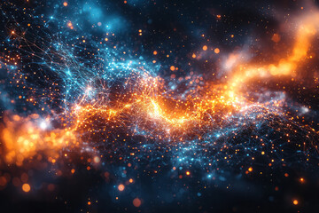 Obraz premium A glowing web of interconnected ideas floating in space,